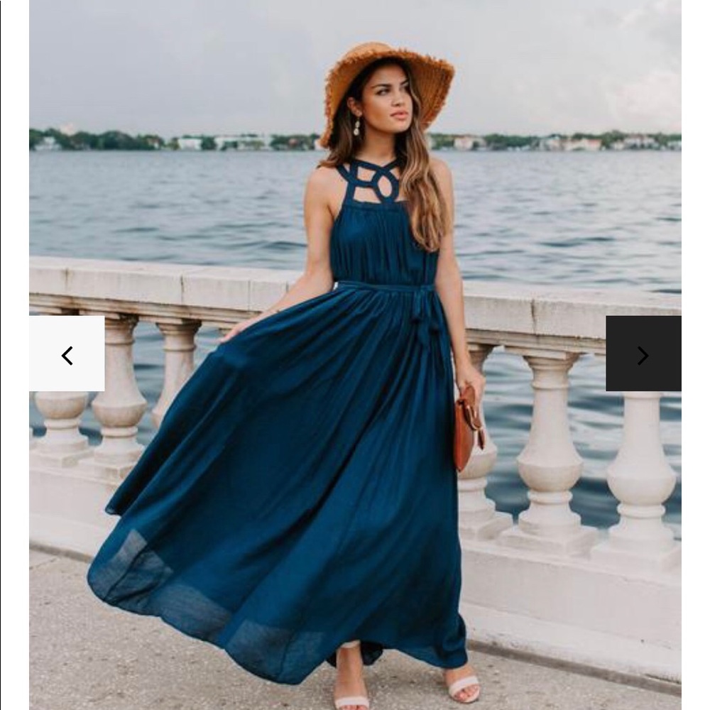 Greek Isles Maxi Dress in Midnight Navy